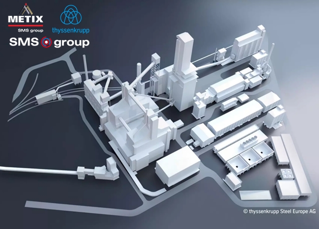 Illustration of the ThyssenKrupp direct reduction plant at their Duisburg location in Germany